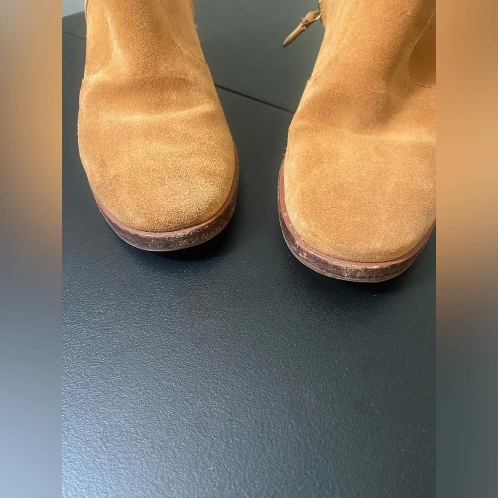 Women’s Tory Burch Camel Chelsea Heeled Zip Up Boots 6.5 Classic Quiet Luxury - Picture 5 of 10